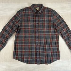 L.L. Bean Shirt Men's Large Plaid Flannel Shirt Button Down Long Sleeve 298167
